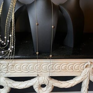 #R11. Chico's Gold Necklace with Beaded Charm